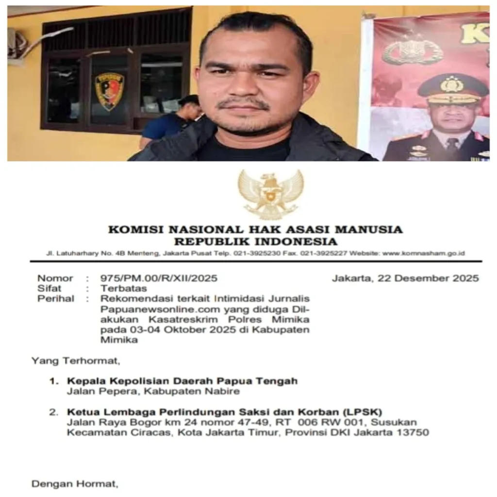 Komnas HAM: Kasatreskrim Mimika Lakukan Pelanggaran HAM Serius terhadap Jurnalis